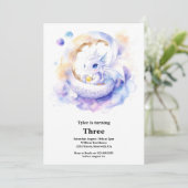 ウォーターカラードラゴン誕生日招待状 招待状 (スタンド正面)