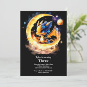 ウォーターカラードラゴン誕生日招待状 招待状 (スタンド正面)