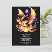 ウォーターカラードラゴン誕生日招待状 招待状 (スタンド正面)