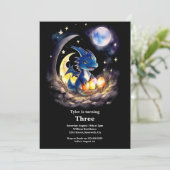 ウォーターカラードラゴン誕生日招待状 招待状 (スタンド正面)