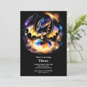 ウォーターカラードラゴン誕生日招待状 招待状 (スタンド正面)