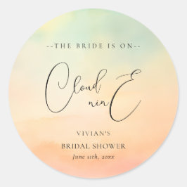 ウォーターカラードリーミーサンセットクラウド9ブライダルシャワー ラウンドシール