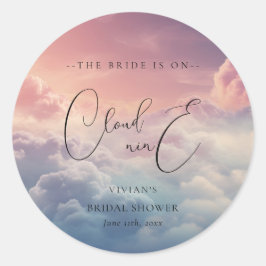 ウォーターカラードリーミーサンセットクラウド9ブライダルシャワー ラウンドシール