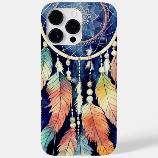 ウォーターカラードリームキャッチャーとフェザー Case-Mate iPhoneケース (裏面)