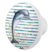 ウォーターカラードルフィンアートビーチバケーションハウス セラミックノブ (右)