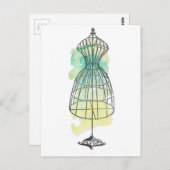 ウォーターカラードレス型枠 ポストカード (正面/裏面)