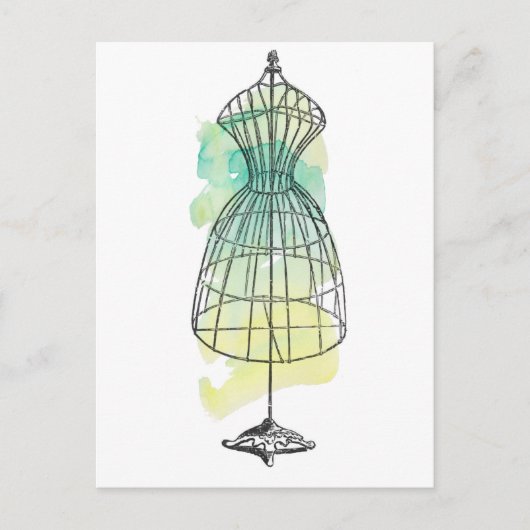 ウォーターカラードレス型枠 ポストカード (正面)