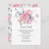 ウォーターカラードードルフローラ結婚ズゲスト詳細 エンクロージャーカード (正面/裏面)