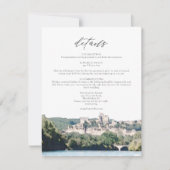 ウォーターカラードードーンリバーサウスフランス詳細カード 招待状 (正面)