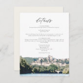 ウォーターカラードードーンリバーサウスフランス詳細カード 招待状 (正面/裏面)