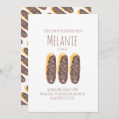 ウォーターカラードーナツサード誕生日スウィートエクラール 招待状 (正面/裏面)