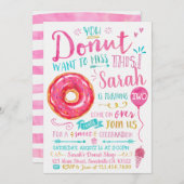 ウォーターカラードーナツ誕生日招待状 招待状 (正面/裏面)