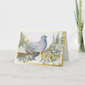 ウォーターカラードーブオンオリーブブランチピース シーズンカード (正面)