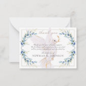 ウォーターカラードーブ&オリーブブランチ記念ありがとう ノートカード (正面)