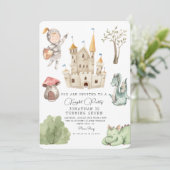 ウォーターカラーナイトドラゴンキャッスルボーイ誕生日 招待状 (スタンド正面)