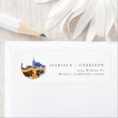 ウォーターカラーナッシュビルスカイライン差出人住所 ラベル (インサイチュ)