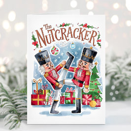 ウォーターカラーナッツクラッカーの面白いクリスマスカード シーズンカード