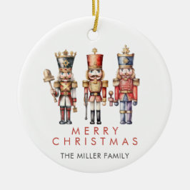 ウォーターカラーナッツクラッカー モダン ミニマル クリスマス セラミックオーナメント