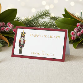 ウォーターカラーナッツクラッカー 赤 クリスマス ホリデー プレイスカード