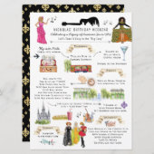 ウォーターカラーニューオーリンズ誕生日週末の日程 招待状 (正面/裏面)