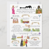 ウォーターカラーニューオーリンズ誕生日週末の日程 招待状 (正面)