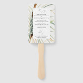 ウォーターカラーニュートラルボホボタニカル結婚式 プログラム ハンドファン (裏面)