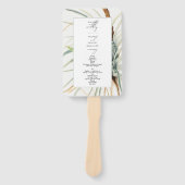 ウォーターカラーニュートラルボホボタニカル結婚式 プログラム ハンドファン (正面)