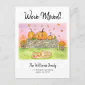 ウォーターカラーニューホーム秋ピクニックカボチャ 案内ポストカード (正面)