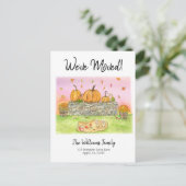 ウォーターカラーニューホーム秋ピクニックカボチャ 案内ポストカード (スタンド正面)