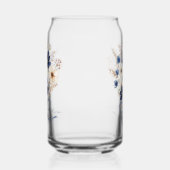 ウォーターカラーネイビーブルーの花束のオーダーメイド ガラス缶 (左)