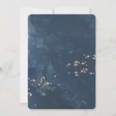 ウォーターカラーネイビーブルースターバラ金ゴールド結婚ズ 招待状 (裏面)