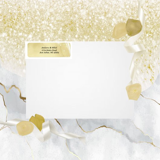 ウォーターカラーノエル差出人住所ラベル ラベル