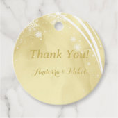 ウォーターカラーノエル金ゴールドメッセージカード フェイバータグ (正面)