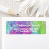 ウォーターカラーノーザンライトズ差出人住所ラベル ラベル (インサイチュ)