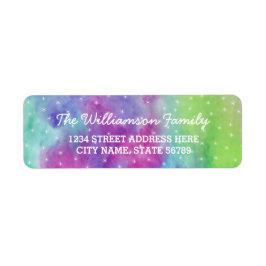 ウォーターカラーノーザンライトズ差出人住所ラベル ラベル