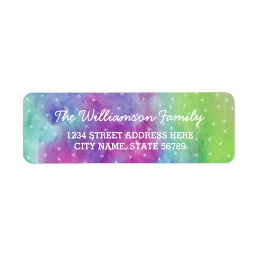 ウォーターカラーノーザンライトズ差出人住所ラベル ラベル (正面)