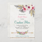 ウォーターカラーハイビスカストロピカルソーレブライダルシャワー 招待状 (正面/裏面)