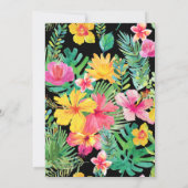 ウォーターカラーハイビスカストロピカルブライダルシャワー 招待状 (裏面)