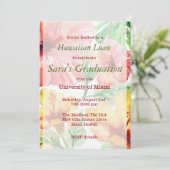 ウォーターカラーハイビスカスフラワーズハワイアンルアウ（ハワイ式宴会）スイート16 招待状 (スタンド正面)