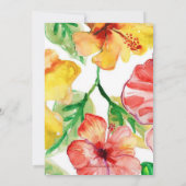 ウォーターカラーハイビスカスフラワーズハワイアンルアウ（ハワイ式宴会）スイート16 招待状 (裏面)