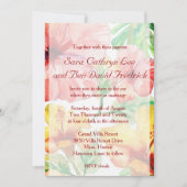 ウォーターカラーハイビスカスフラワーズ結婚式招待状 招待状 (正面)