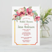 ウォーターカラーハイビスカスルアウ(ハワイ式宴会)パーティーブライダルシャワー 招待状 (スタンド正面)