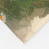 ウォーターカラーハイランドカウカーフデイジーフィールド フリースブランケット (角)