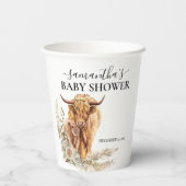 ウォーターカラーハイランドカウカーフベビーボホパンパ 紙コップ (裏面)