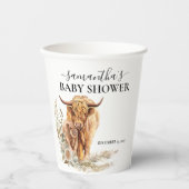 ウォーターカラーハイランドカウカーフベビーボホパンパ 紙コップ (正面)