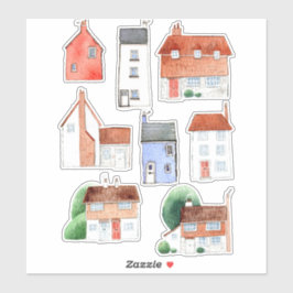 ウォーターカラーハウスとコテージ シール