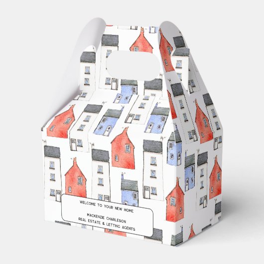 ウォーターカラーハウスアート実在エステートエージェントのギフトボックス フェイバーボックス (正面サイド)