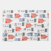 ウォーターカラーハウスアート キッチンタオル (横)