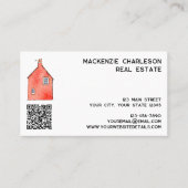 ウォーターカラーハウスアートQRコード実在エテート 名刺 (正面)