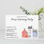 ウォーターカラーハウスハウスハウスウォーミングパーティー 招待状 (スタンド正面)